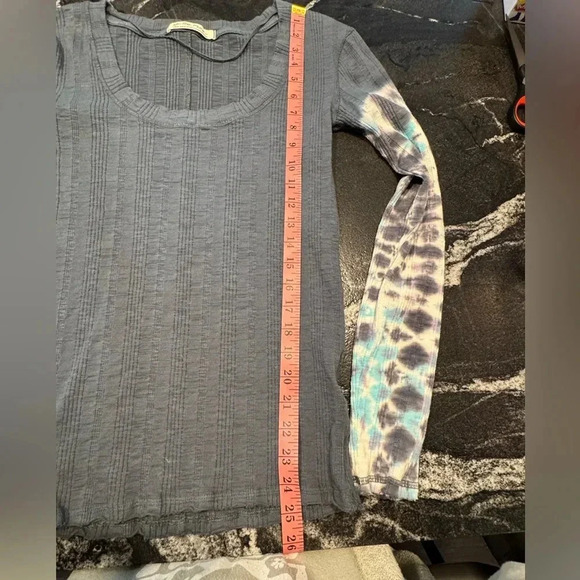 Free People Big Sur Long Sleeve Tie Dye Sleeve T-Shirt Size L - Picture 5 of 6